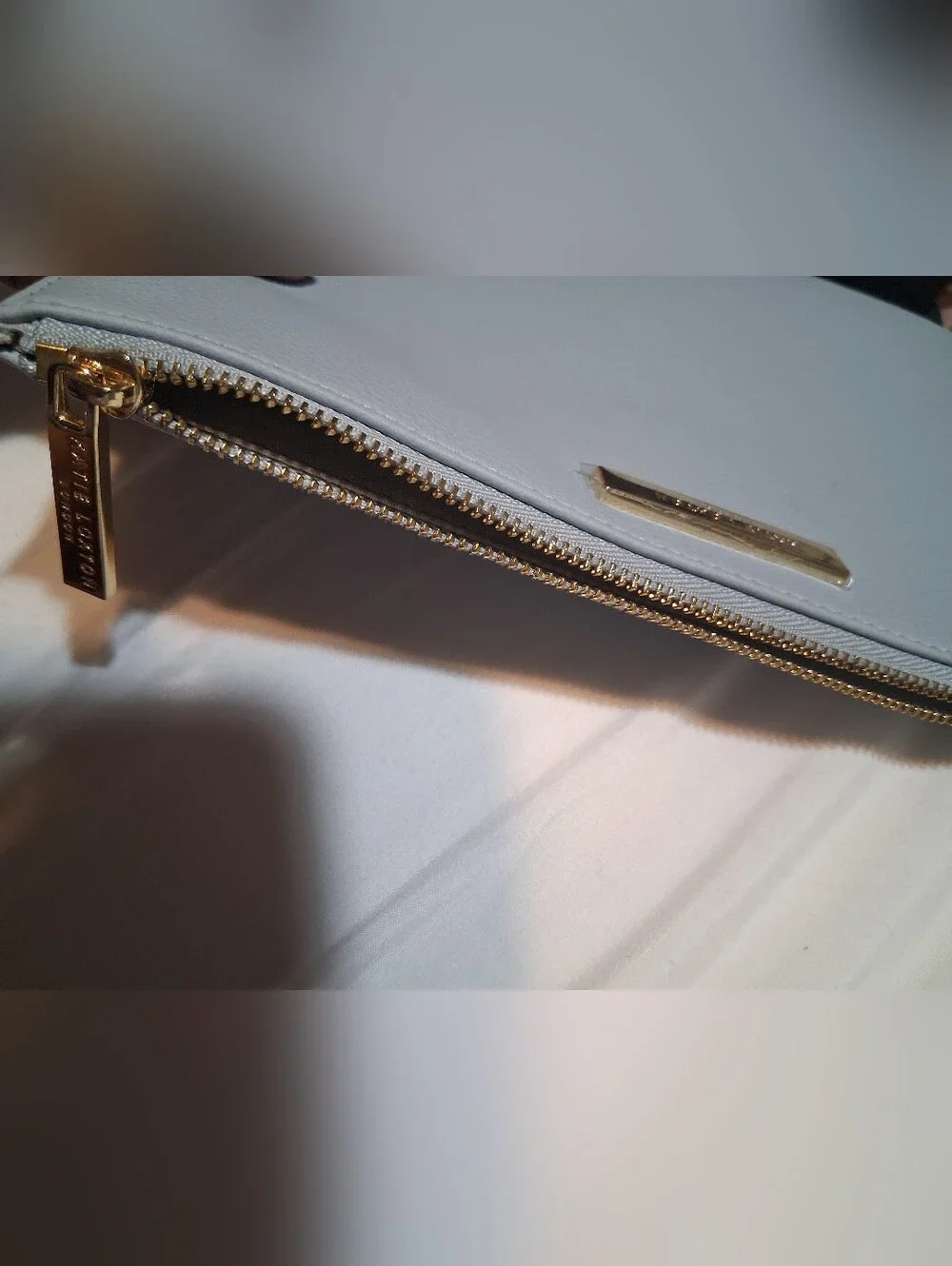 Katie Loxton London Clutch, Cornflower Blue Saffiano Vegan Leather Tablet Pouch